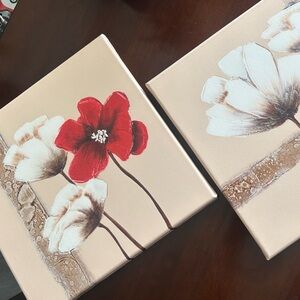 2 canvas paintings. 12” x 12”